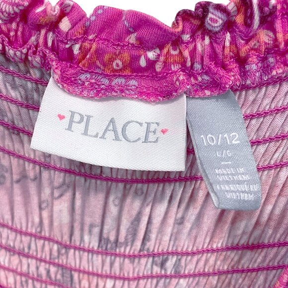 Short Sleeve Cold Shoulder Dress | Pink Butterfly Print | The Children's Place - Picture 5 of 10